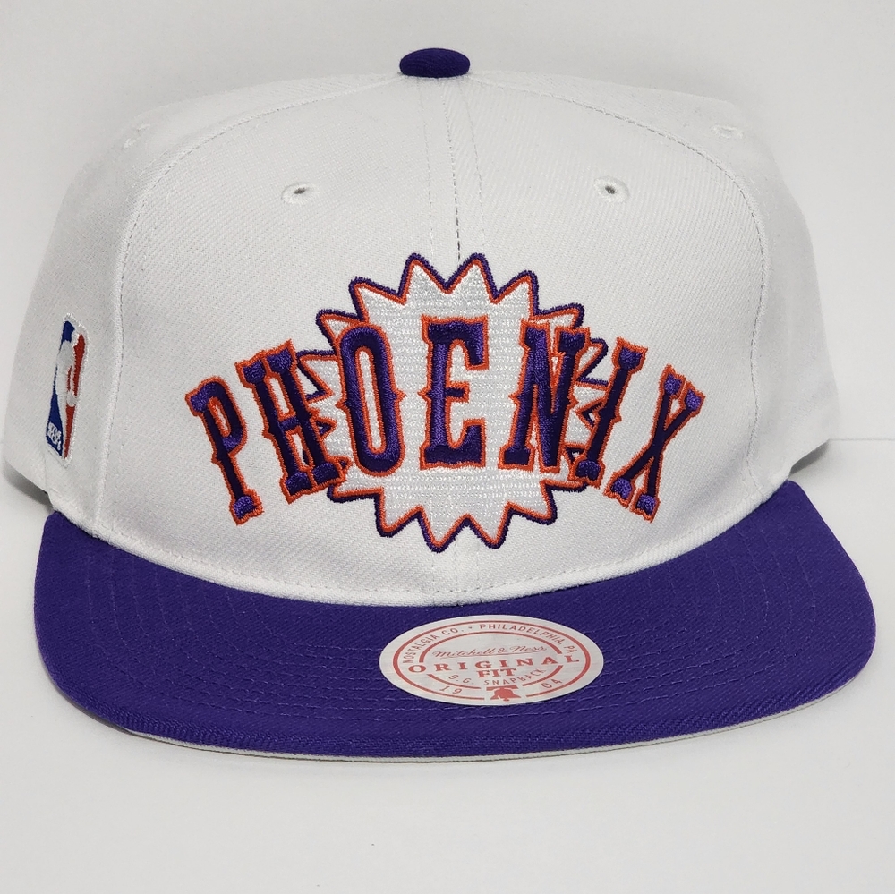 Mitchell & Ness Phoenix Suns NBA Snapback Hat White Purple Unstructured NWT